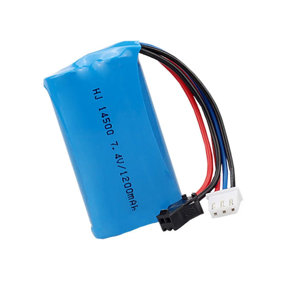 Batteria ricaricabile agli ioni di litio da 7.4 V 1200mAh con caricabatterie USB per giocattoli elettrici pistola a proiettile d\'acqua giocattoli