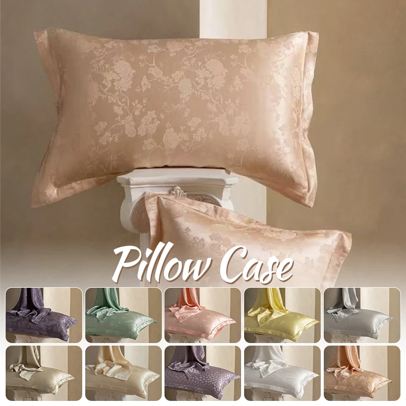 

1 Pcs Chinese Style Jacquard Natural Silk Pillowcase 40mm High-grade 100% Mulberry Silk Pillowcase Beauty Skin Care Pillow Case