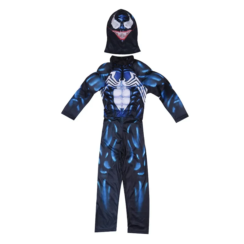 Kids Venom Muscle Costume Cosplay Superhero Suit Disguise Carnival Party Clothing image 5