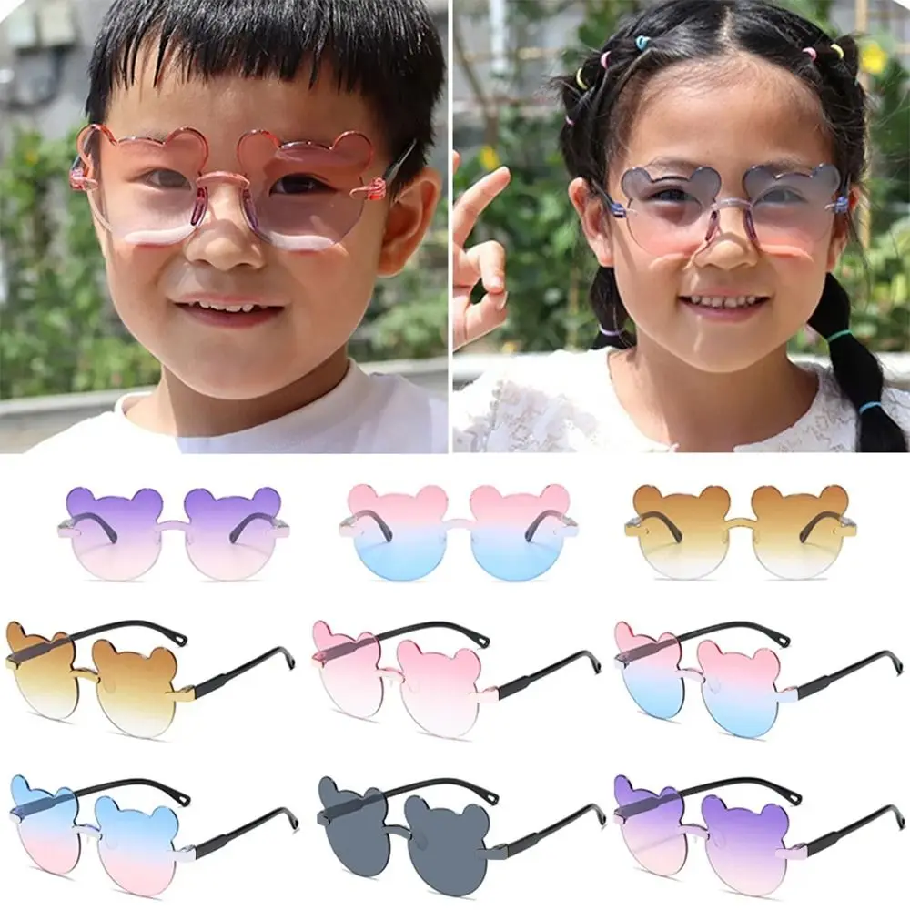 

New PC Kids Sunglasses UV375 Gradient Cartoon Bear Party Little Bear Children Rimless Sun Glasses for Boys Girls