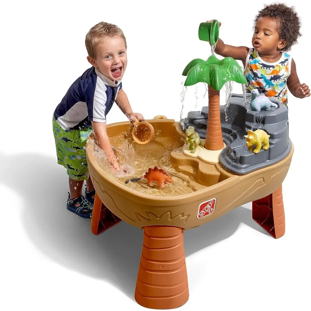 Step2 Dino Dig Sand und Water table, sensorisches Spielset für Kinder aktivitäten, Sommers pielzeug für den Außenbereich, 7-teiliges Zubehör für 2-5 Jahre