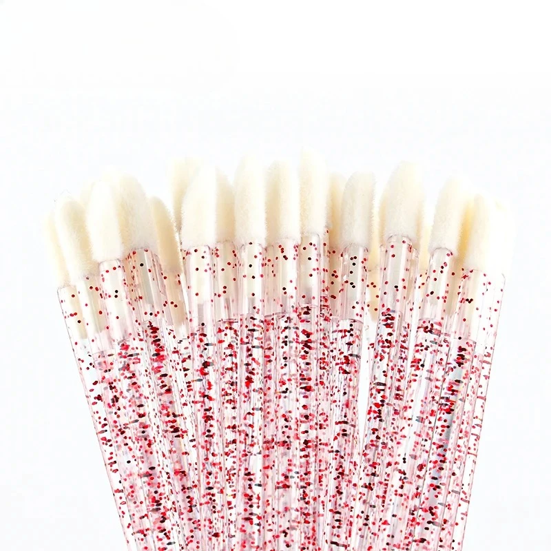 Lanjinglin 5/50 pçs escova labial descartável pincéis de maquiagem aplicador de batom varinhas ferramenta de extensão de cílios acessórios de beleza