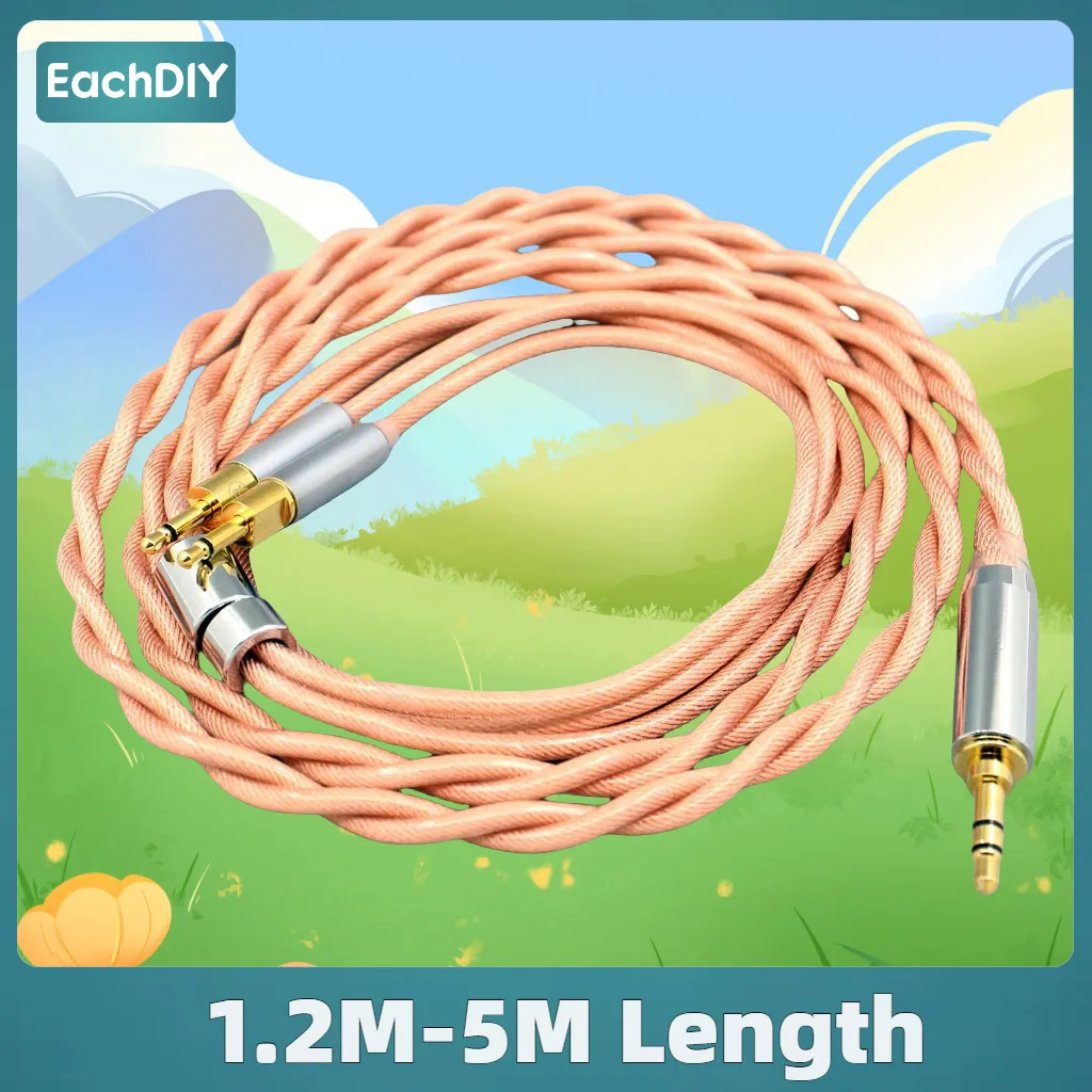 

Type6 756 core Earphone Cable For Sennheiser HD700 Headphone 2.5mm pin 2 core 2.8mm Shielding 7n Litz OCC 8004