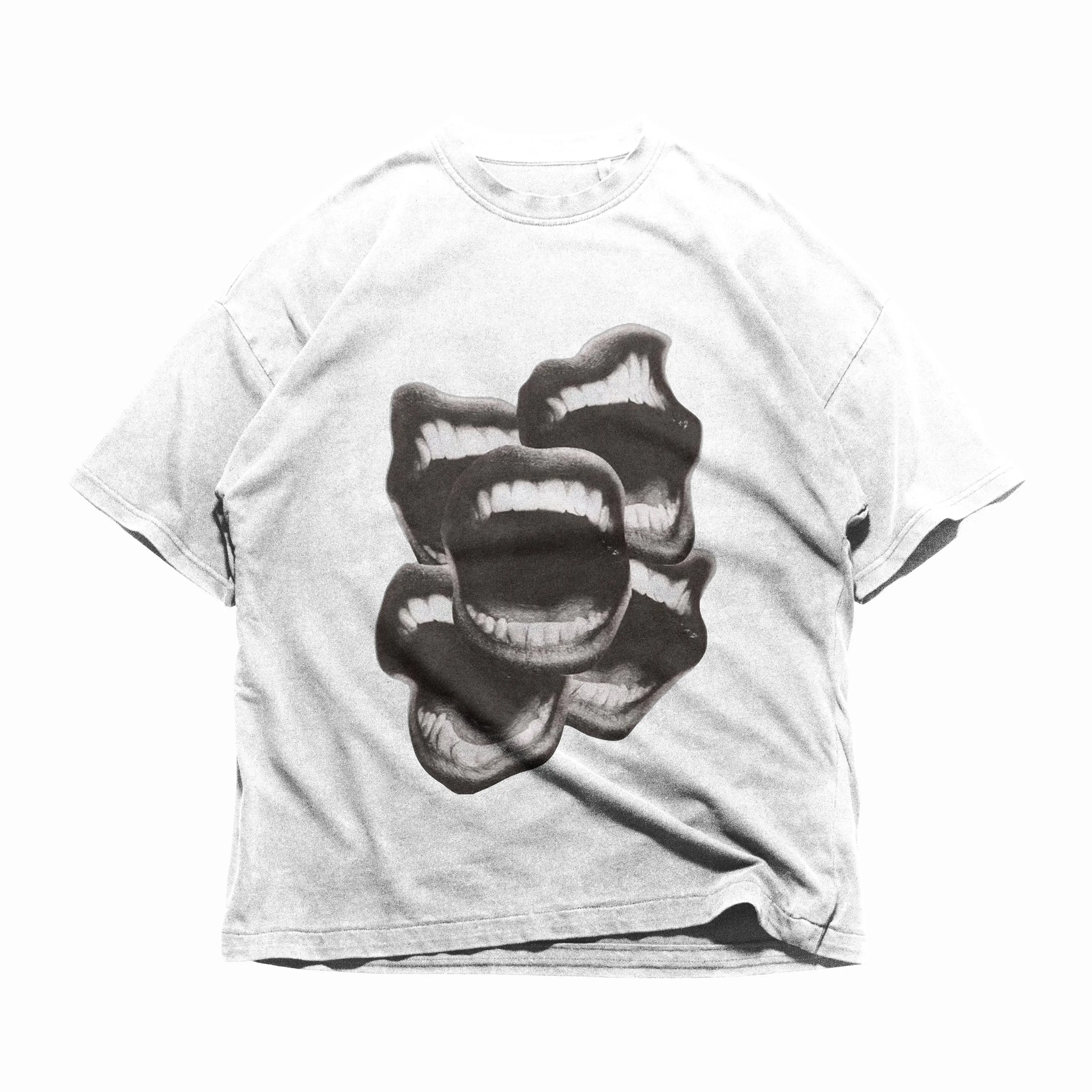 

Vintage Trend Summer Cotton Short Sleeve T-Shirt Men Y2K Lips Graphic Print Casual Round Neck Streetwear Short Sleeve Top
