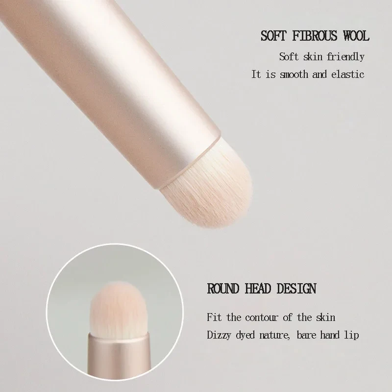 Mini Lip Brush with Lid Cover Portable Makeup Brush High Quality Round Head Lipstick Brush White Recommended Lip Makeup Tools