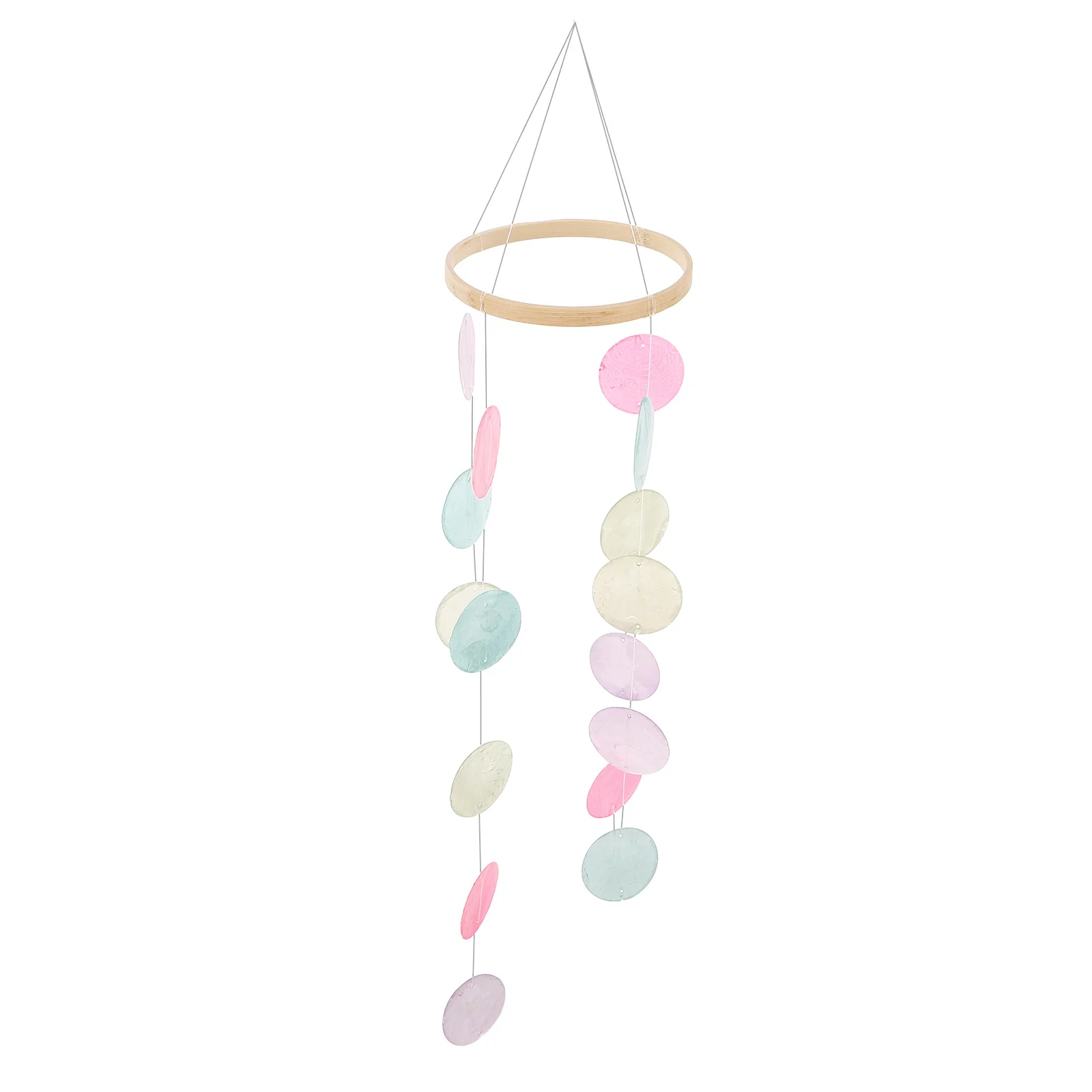 

Seashell Wind Chime Rainbow Colors Hand-Polished Relaxing Sound Indoor Outdoor Hanging Garden Decor Pendant