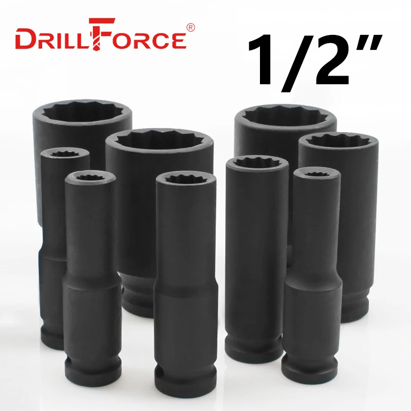Drillforce 8-41mm głęboki udar pneumatyczny sterownik nasadowy głowica Torx 12 punktów 1/2 "Adapter samochód Auto ciężarówka klucz do opon narzędzie do naprawy