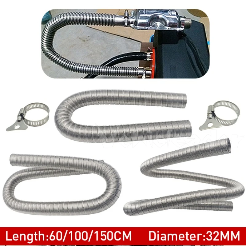 60cm-300cm/22mm/32mm Dual-layer Car Truck Van Diesel Air Parking Heater Stainless Steel Exhaust Pipe Tube Gas Vent Hose
