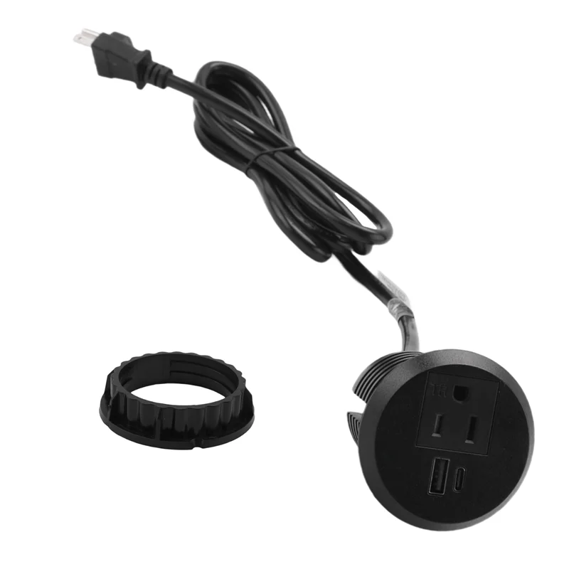 【ABUP】Power Outlet Desk Hole Recessed 2 Inch Desktop Power Grommet USB C PD 20W Fast Charging Station