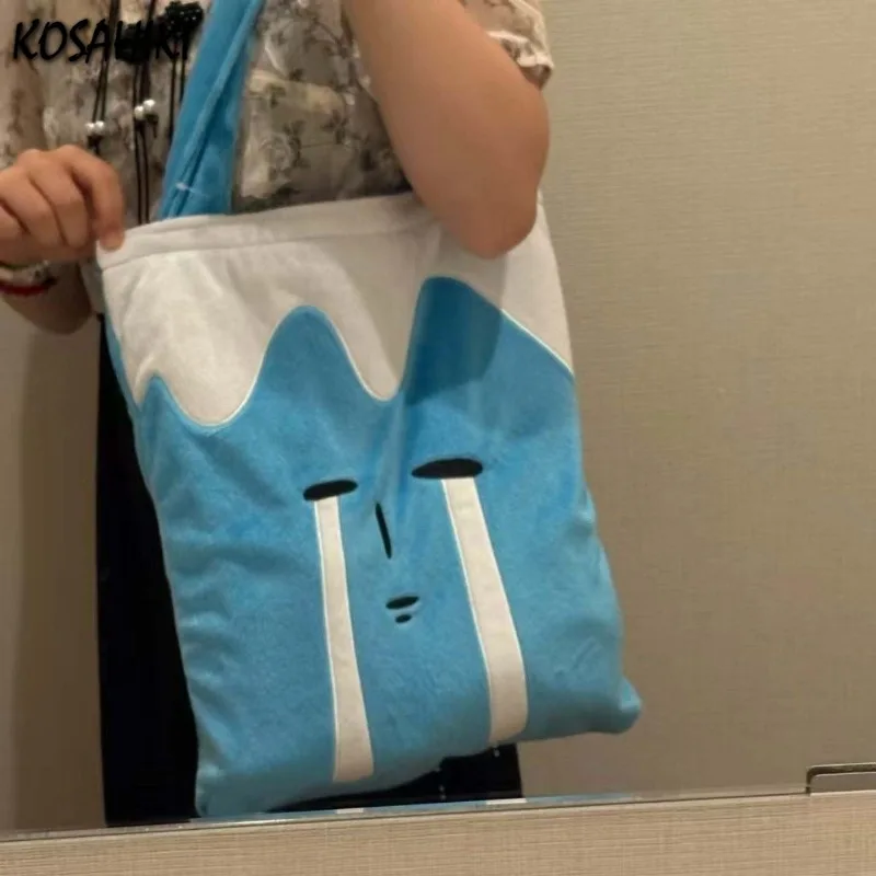 

Patchwork Contrast ColorJapanese Kawaii Underarm Bag Women Casual Shopping Bags All Match Trendy Shoulder Handbags Y2k Aesthetic