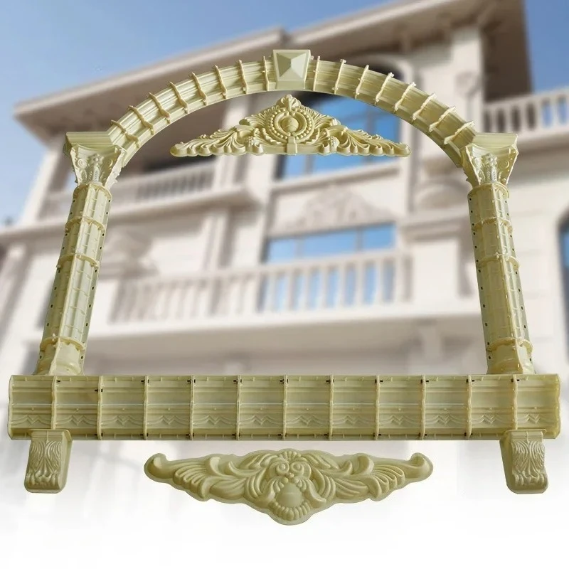 European Cast-in-place Cement Roman Column Window Cover Mold Villa Square Window Edge Line Plastic Window Mold Garden Decoration
