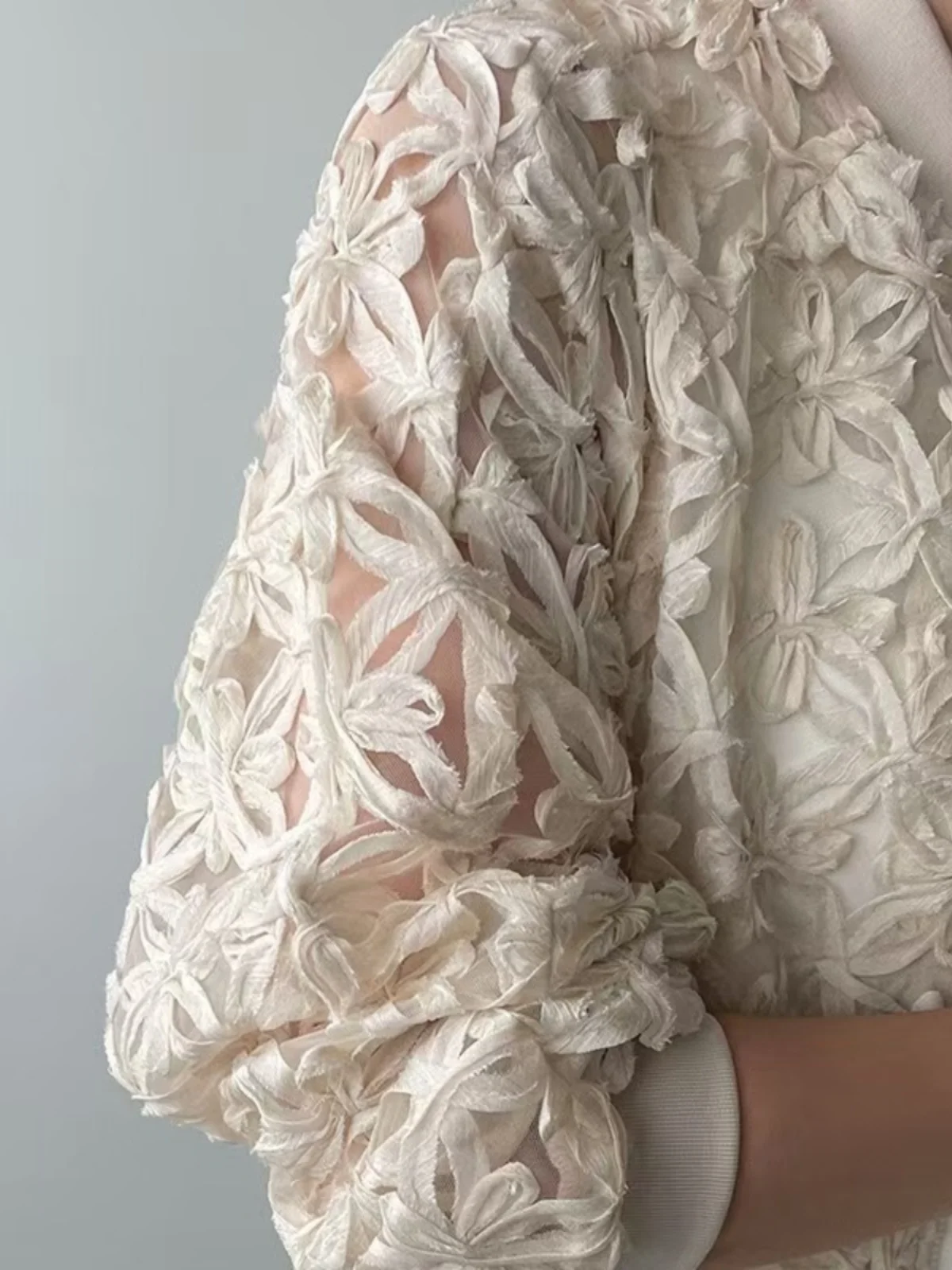 

Korean Sle Loose Thin Outerwear Women's Spring 2025 New Faionable Lace ort Design Unique Top Trendy ort Coat