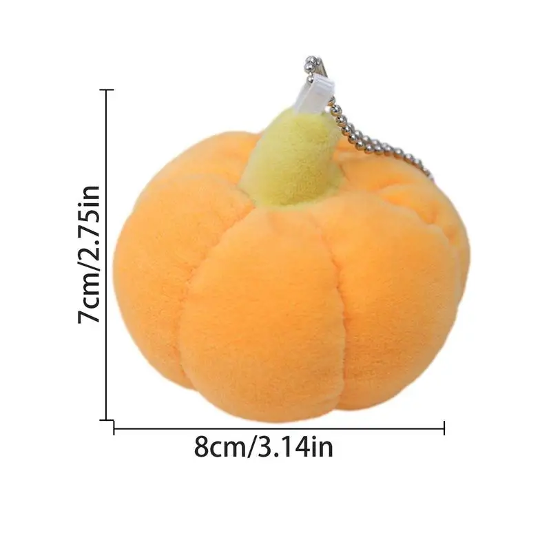 호박 봉제 장난감 할로윈 키체인 키홀더 소프트 키체인 펜던트, 봉제 인형 작은 키체인 장식, 어린이 생일 선물