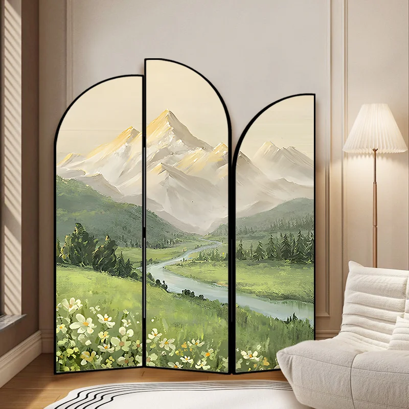 

French screen partition living room hotel home shelter office sofa movable folding modern light luxury folding screen