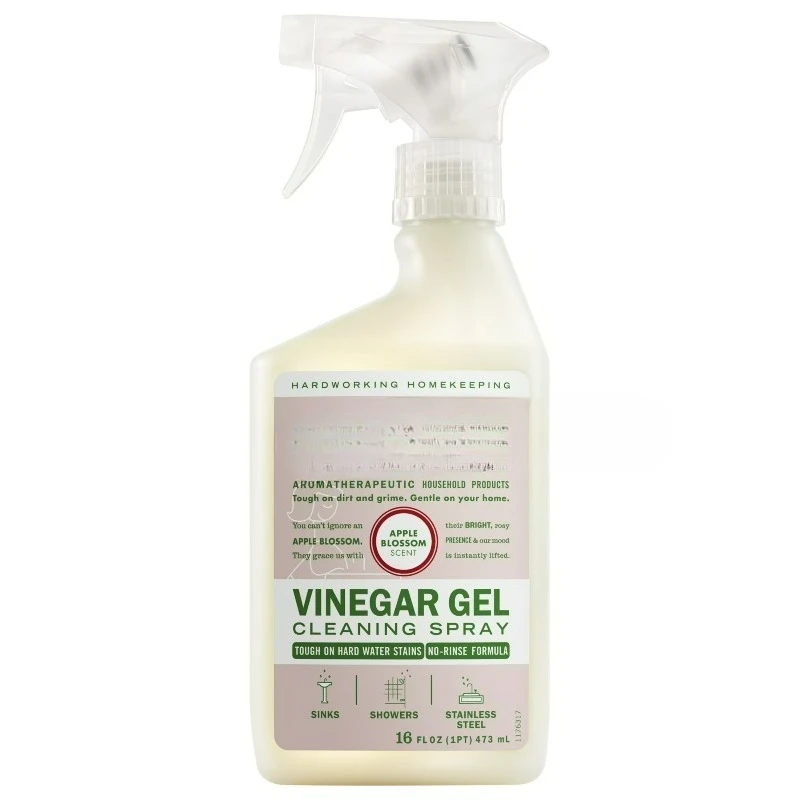 Spray Limpiador en Gel con Vinagre, para Baño, Fórmula sin Enjuague, Aroma a Flor de Manzano, 16 fl oz, Paquete de 1
