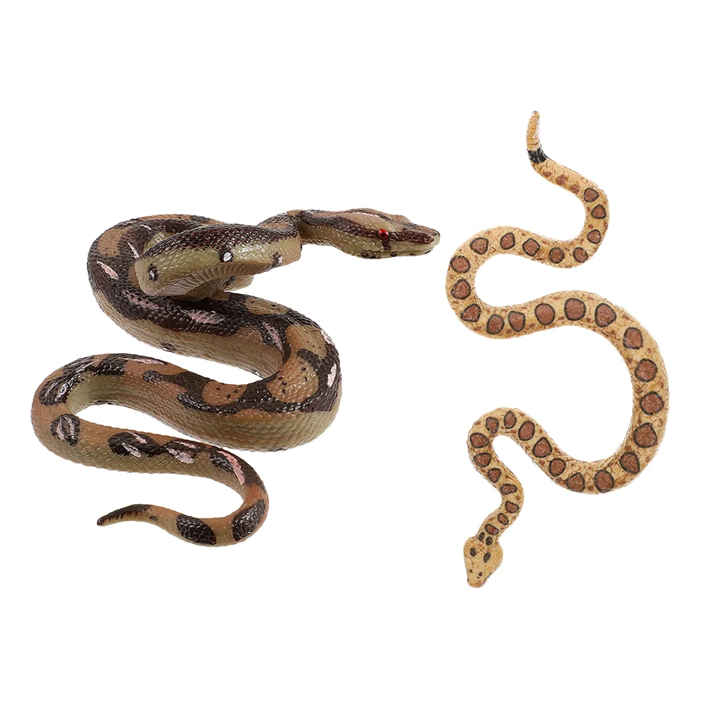 

2 Pcs Artificial Snake Children’s Toys Model Realistic Fake Simulation Plastic Spoof Trick Lifelike Prop