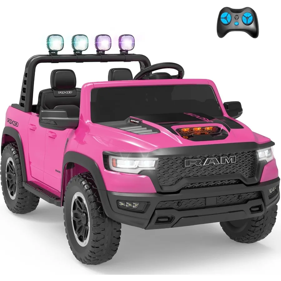 Auto elettrica per Ram 1500 RHO 24V con licenza Giocattoli da corsa per grandi alimentati a batteria con telecomando per genitori Luce LED/Musica/MP3