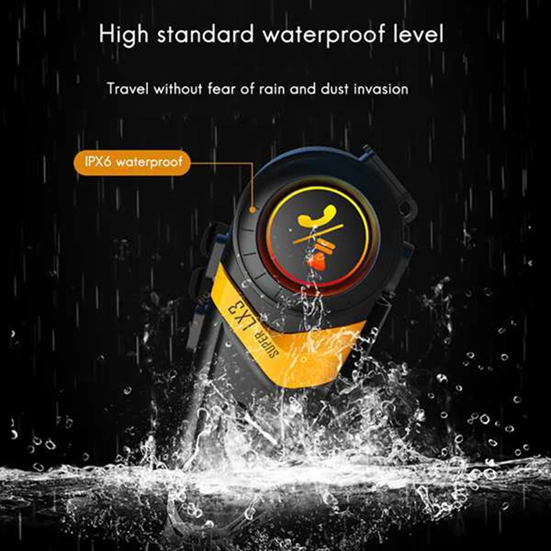 خوذة LX3 سماعة رأس بلوتوث ، ركوب دراجة نارية BT5.0 ، مكالمة لاسلكية مع خط ناعم ، قمح ، مللي أمبير في الساعة