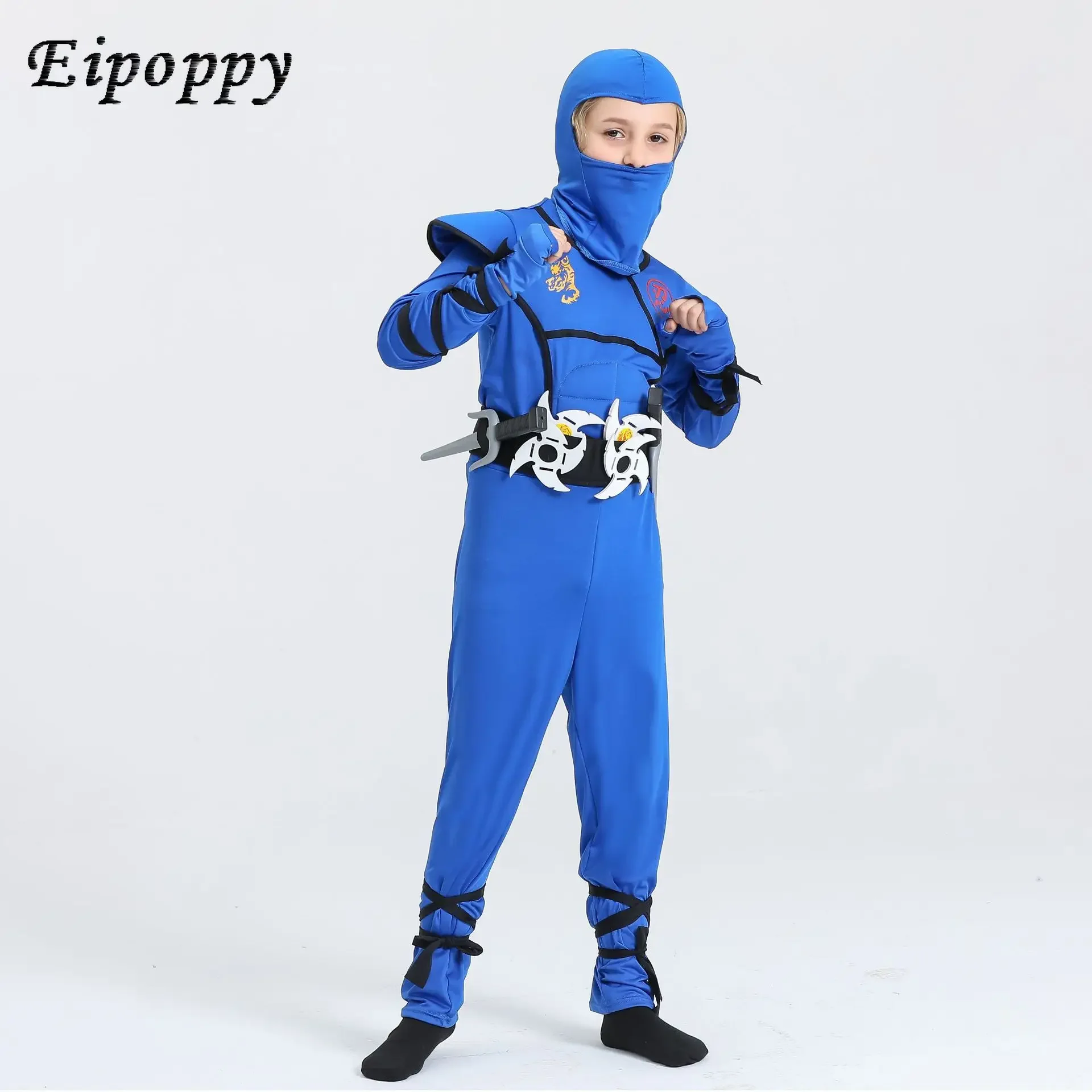 Kinderen Ninja Kostuum Voor Jongens Halloween Dress Up Dragon Ninja Muscle Kostuum Kung Fu Outfit Verjaardagscadeaus Ninja Rollenspel Pak