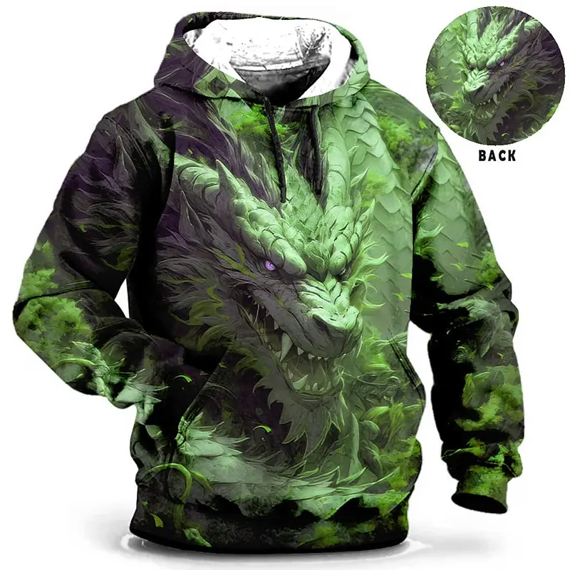 

Men's Streetwear Dragon Hoodies 3D Printed sweatshirts clothing Daily Classic Fashion Autumn Long Sleeve Hoodie for Men