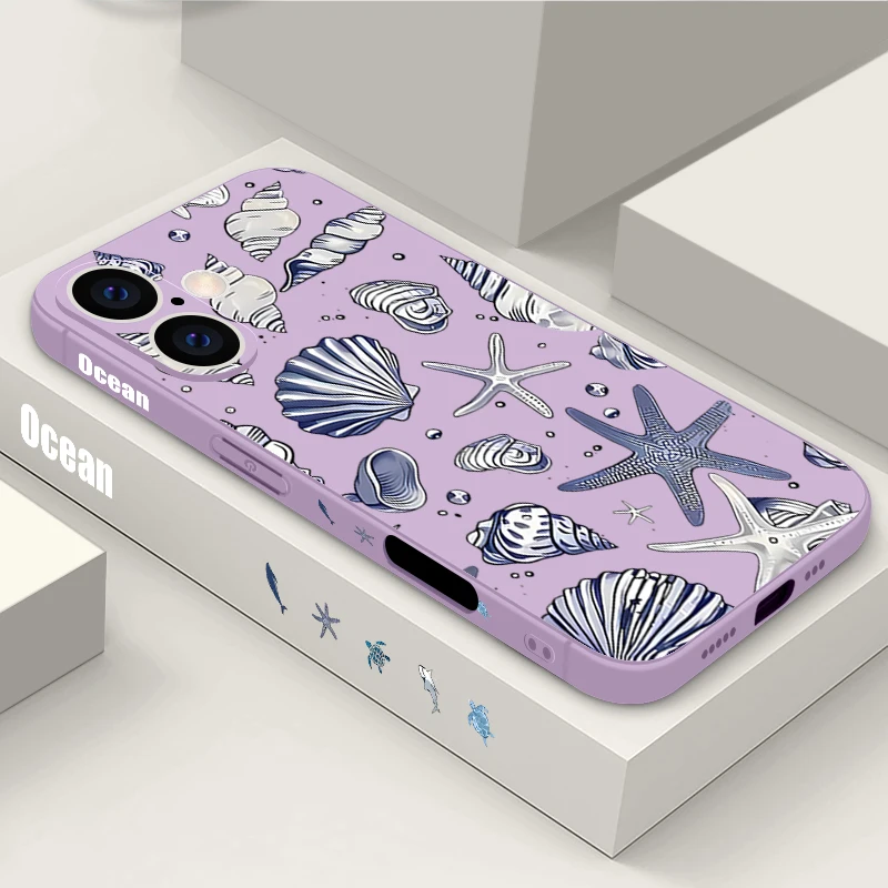 Чехол из ТПУ со шнурком в виде морской звезды для iPhone 16e 16 15 14 Pro Max 14 13 12 Pro 14 11, мягкий силиконовый чехол для телефона для iPhone 15 14