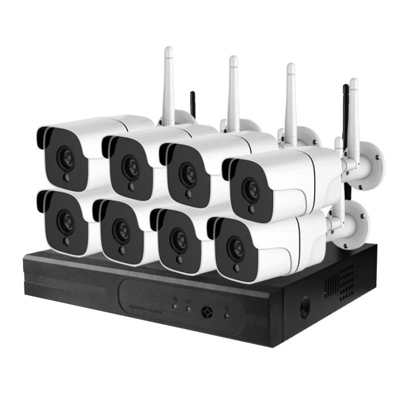 Outdoor Night Vision Surveillance CCTV Set 8ch Ip Wifi Nvr Kit Home Wireless Alarm Security With Audio Camera System