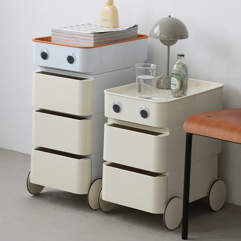 

Small apartment living room creative bedside table modern simple movable cabinet cart storage cabinet
