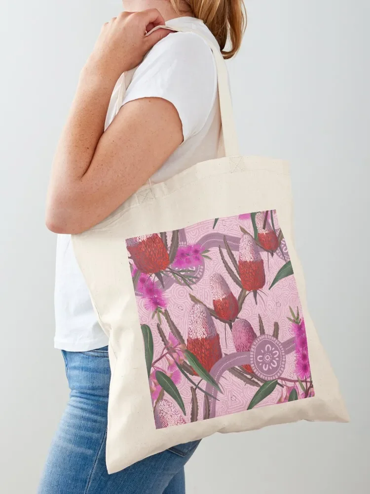 native wildflowers Aboriginal art deadly Tote Bag Big bag Lady bags tote bag men's