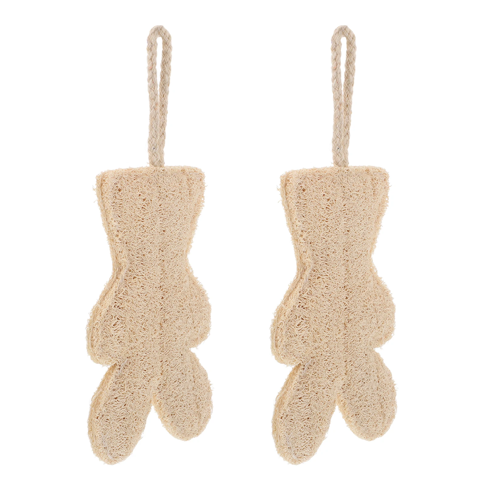 

Loofah Shower Brush 2pcs Body Scrub Sponge Bath Scrubber for Back Care Beige Kitchen Use