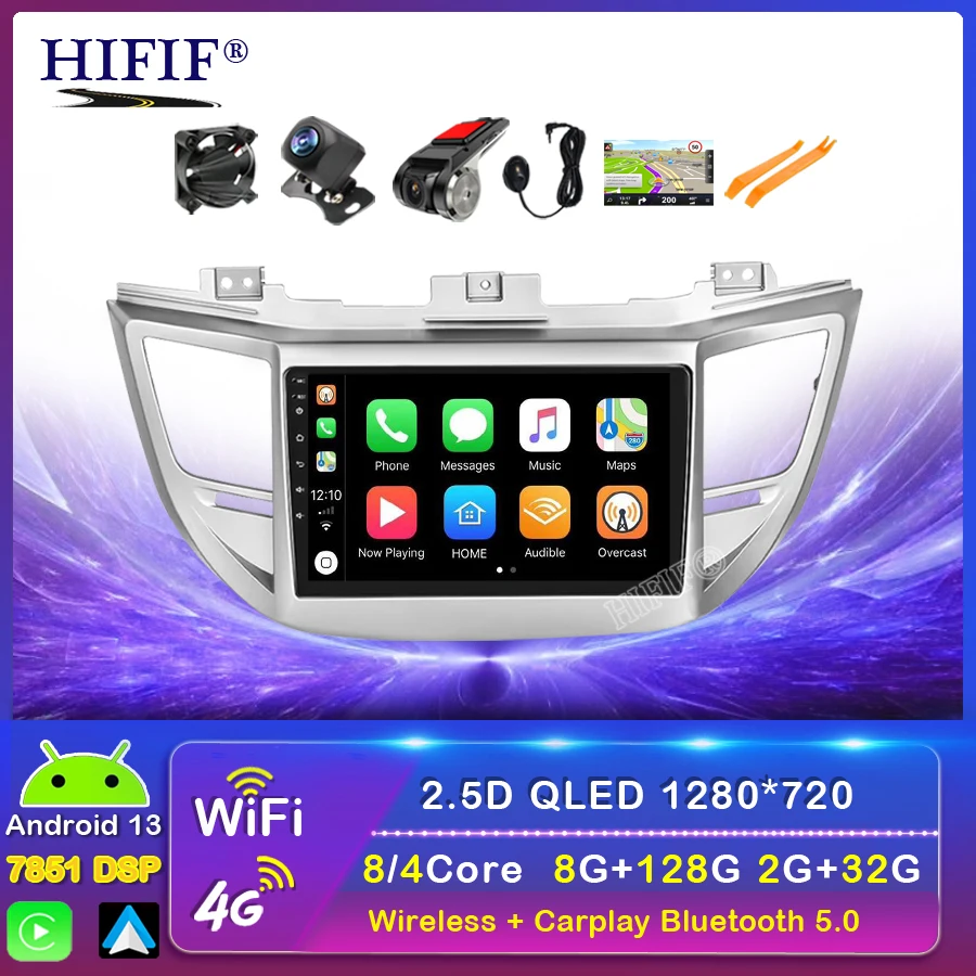 

2din Android 13 Car Radio Multimedia Video Player Navigation GPS For Hyundai Tucson/IX35 3 2015-2018 Head Unit Carplay