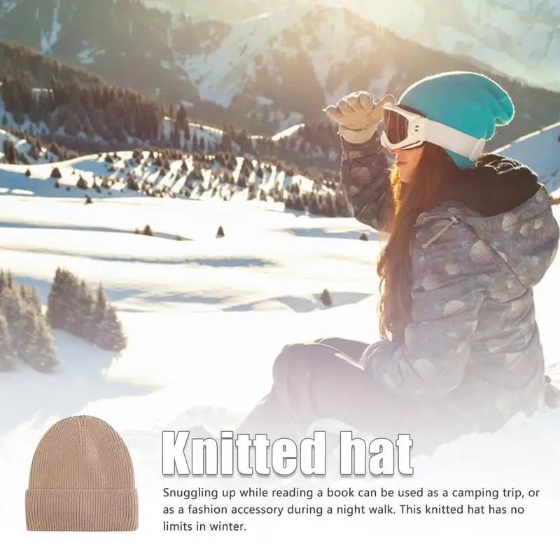 Winter Warm Knit Hats Double-Layered Warm Crocheting Beanie Hat For Cycling Fashion Running Beanie Hat For Home Working