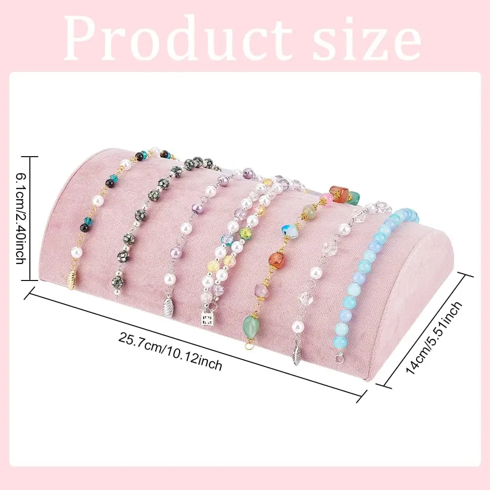 Pink Bracelet Display Stand Velvet Bracelet Display Holder Jewelry Bracelet Watch Necklace Storage Rack Jewelry Organizer