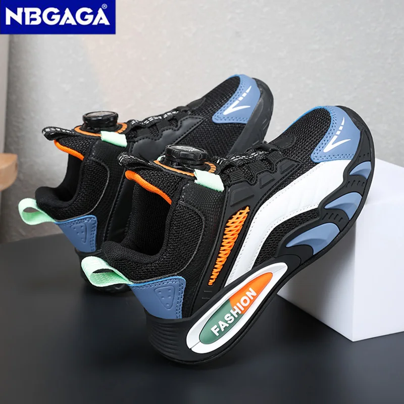 Black Boys Basketball Shoes Outdoor Casual Children Trainer Sport Tennis Shoes Non-slip Kids School Running Shoes