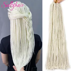 Sallyhair Synthetic Dreadlocks 1 Pack 12strands 20inch Braiding Hair Extensions Crochet Braids Hair White Pink  Black