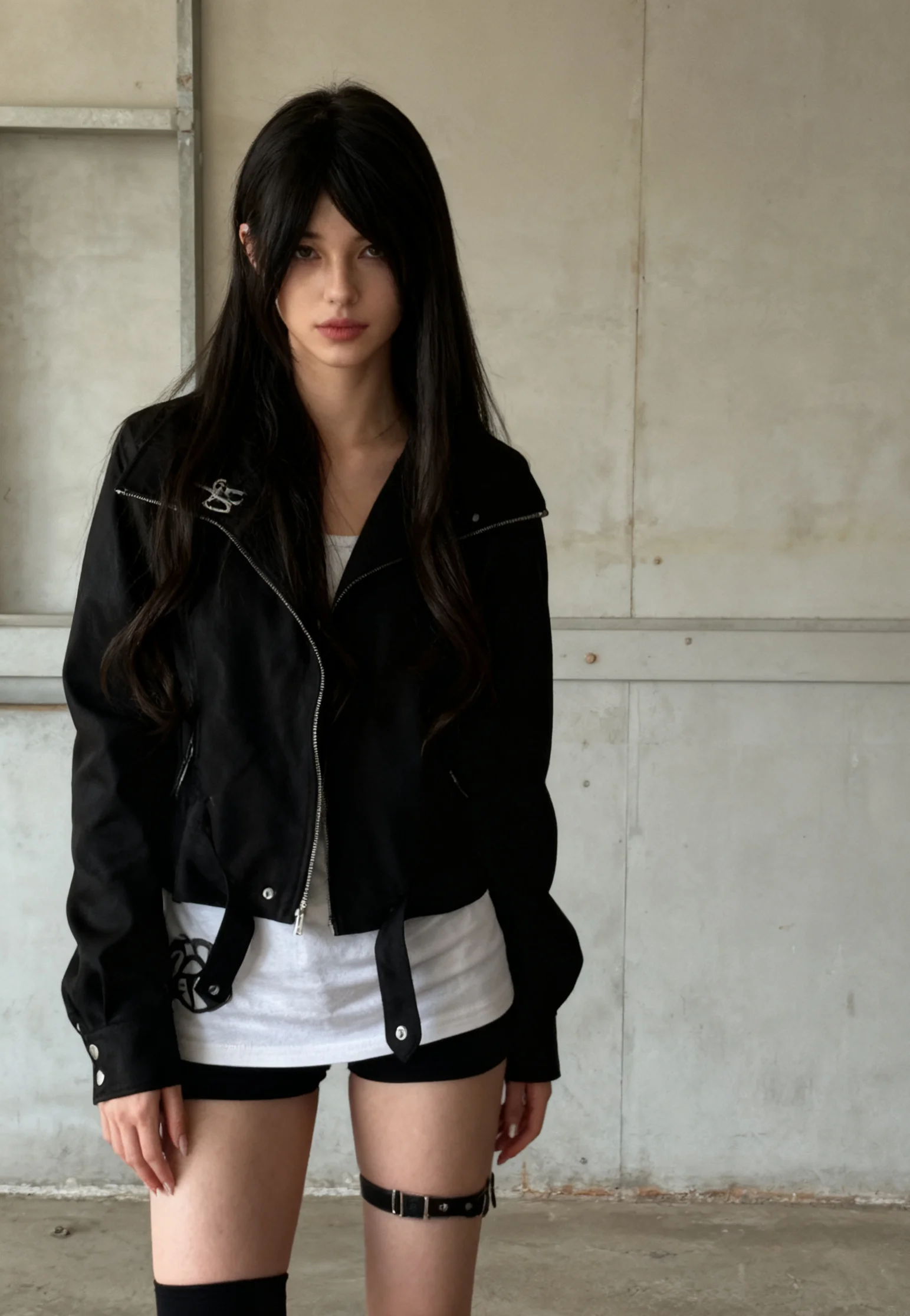 

Biker Jackets Womens Jacket Sleeveless Autumn Blends Plaid Checkered Button-Down Minimalism Retro College Campus Preppy Students