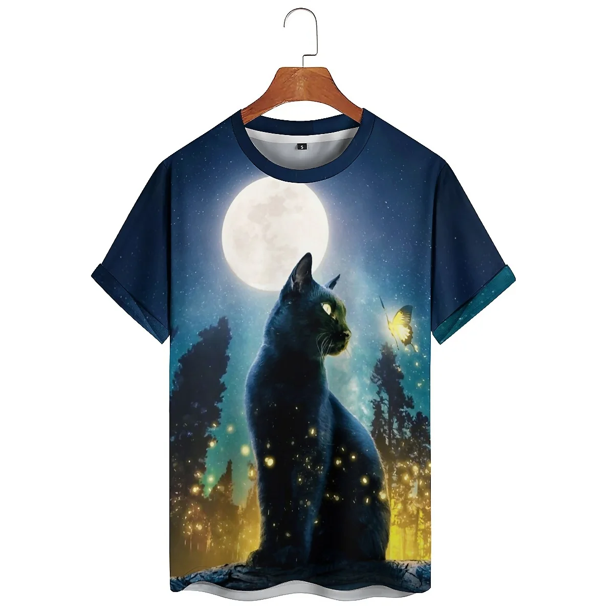 oversized crew neck T-shirts. Summer new 3D colorful men's 3D printed short-sleeved T-shirt, lightweight and breathable