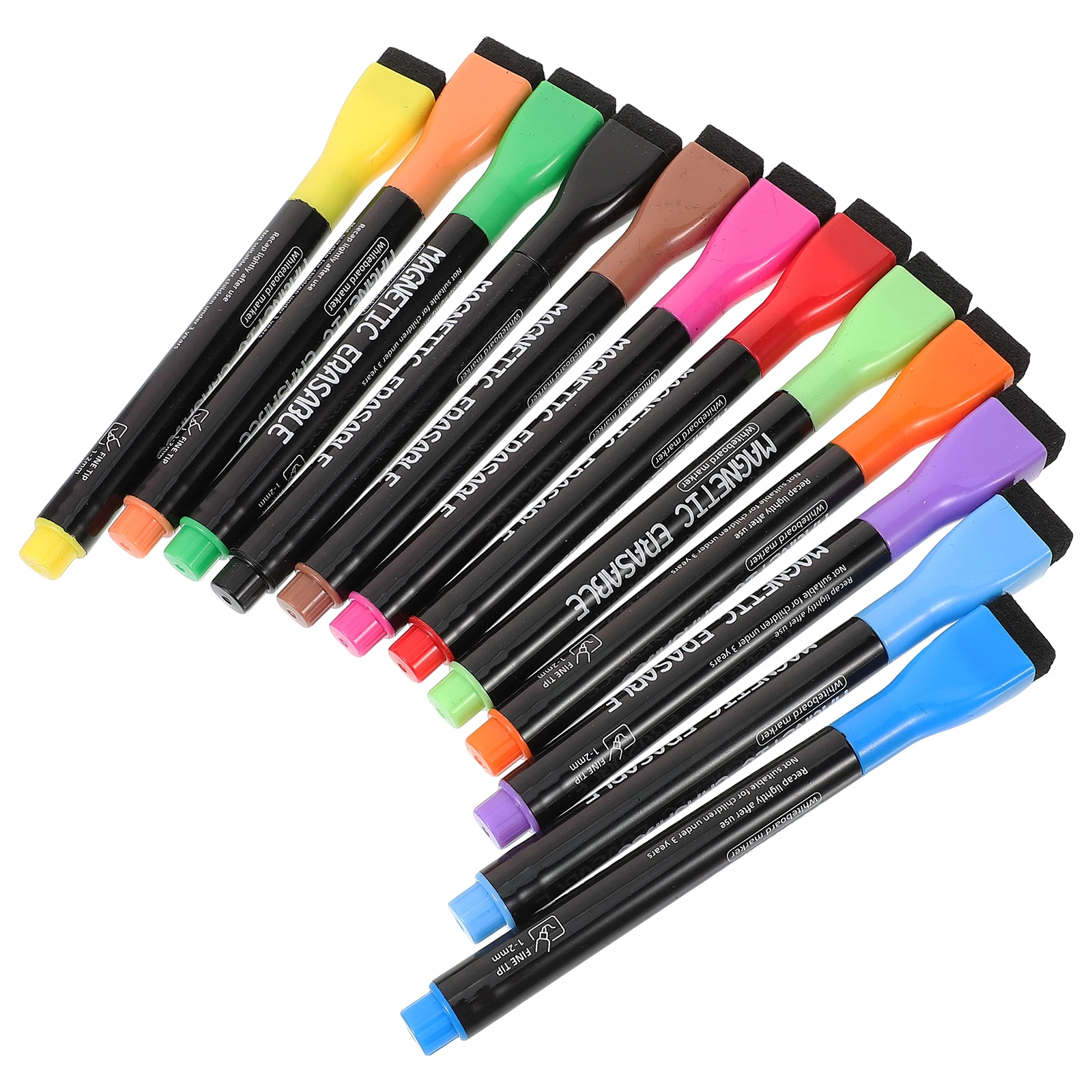 

1 set 12 Colors Children Magnetic Whiteboard Markers Fine Tip Dry Erase Pens Safe Kids Painting Drawing School Supplies