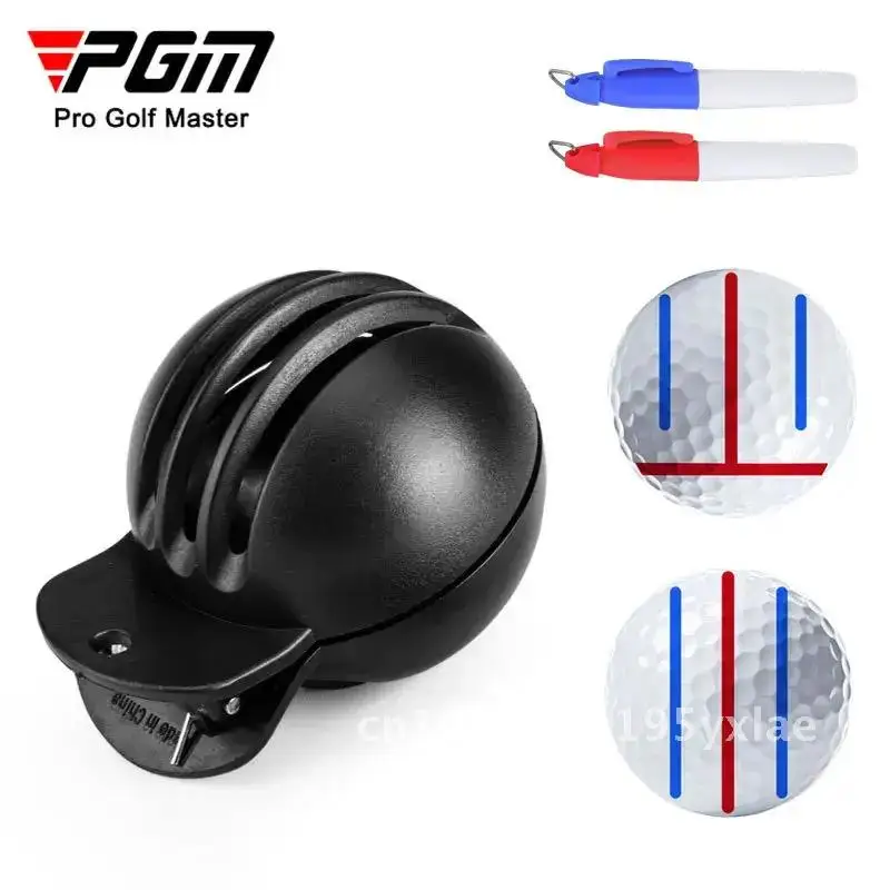 

PGM Golf Ball Line Liner Marking Alignment Putting Tool with 2pcs Golf Ball Marker Pen - Training Accessories for Golf