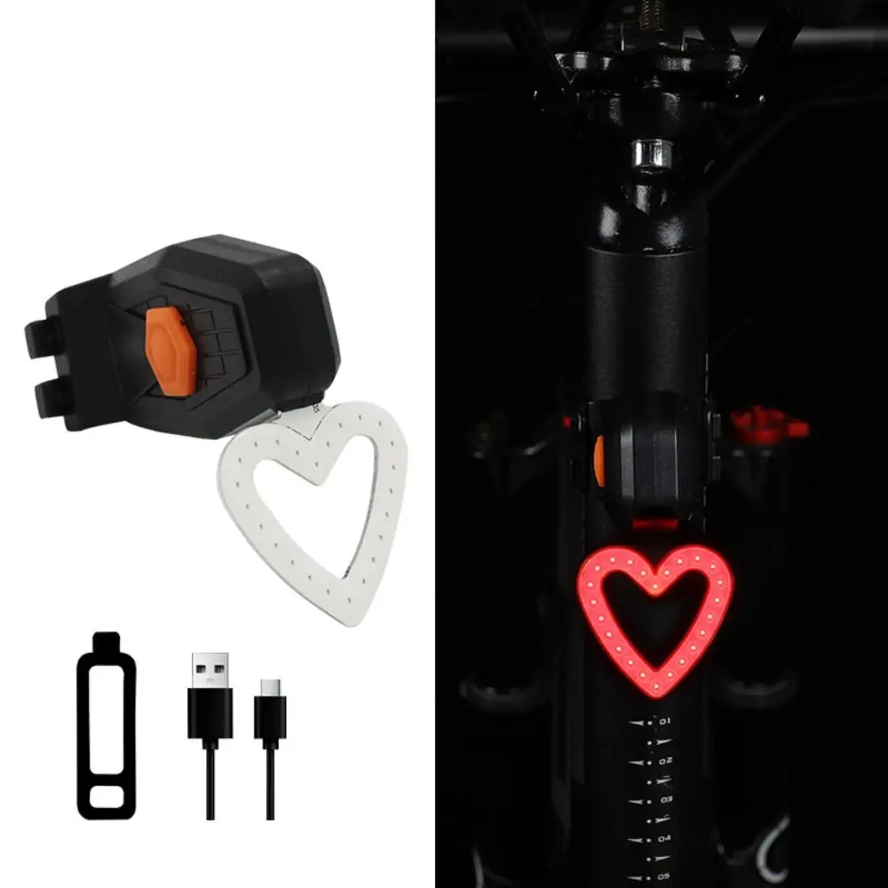 Plastic LED Bike Tail Light Ultra Bright Chargeable Mountain Bike LED Warning Light Bicycle Accessories Night Riding Lights