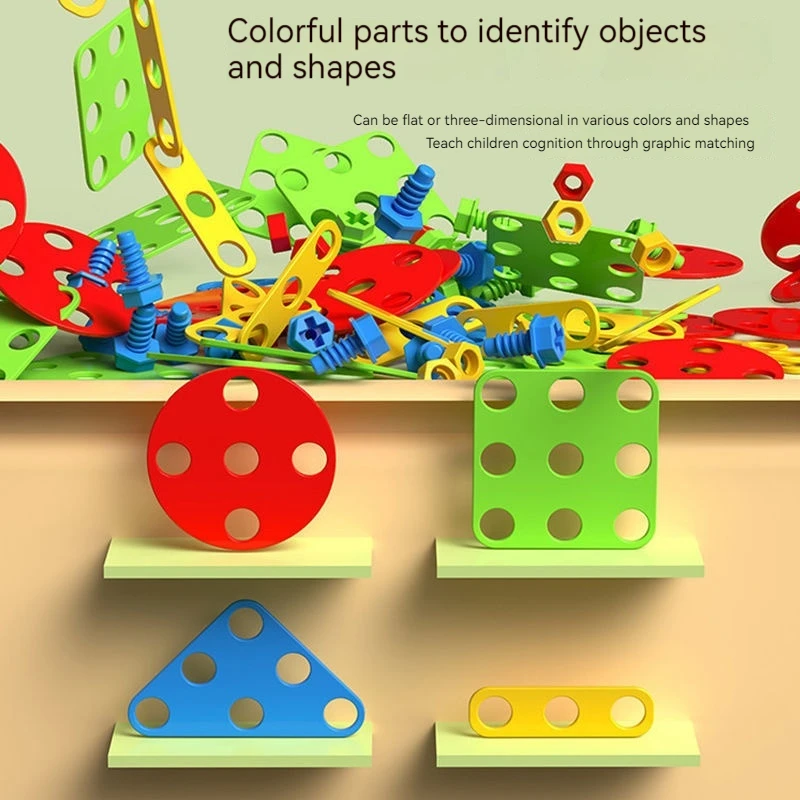 Jouet éducatif de réparation de vis pour enfants, boîte à outils, perceuse électrique, puzzle intellectuel amovible, assemblage pratique pour garçon