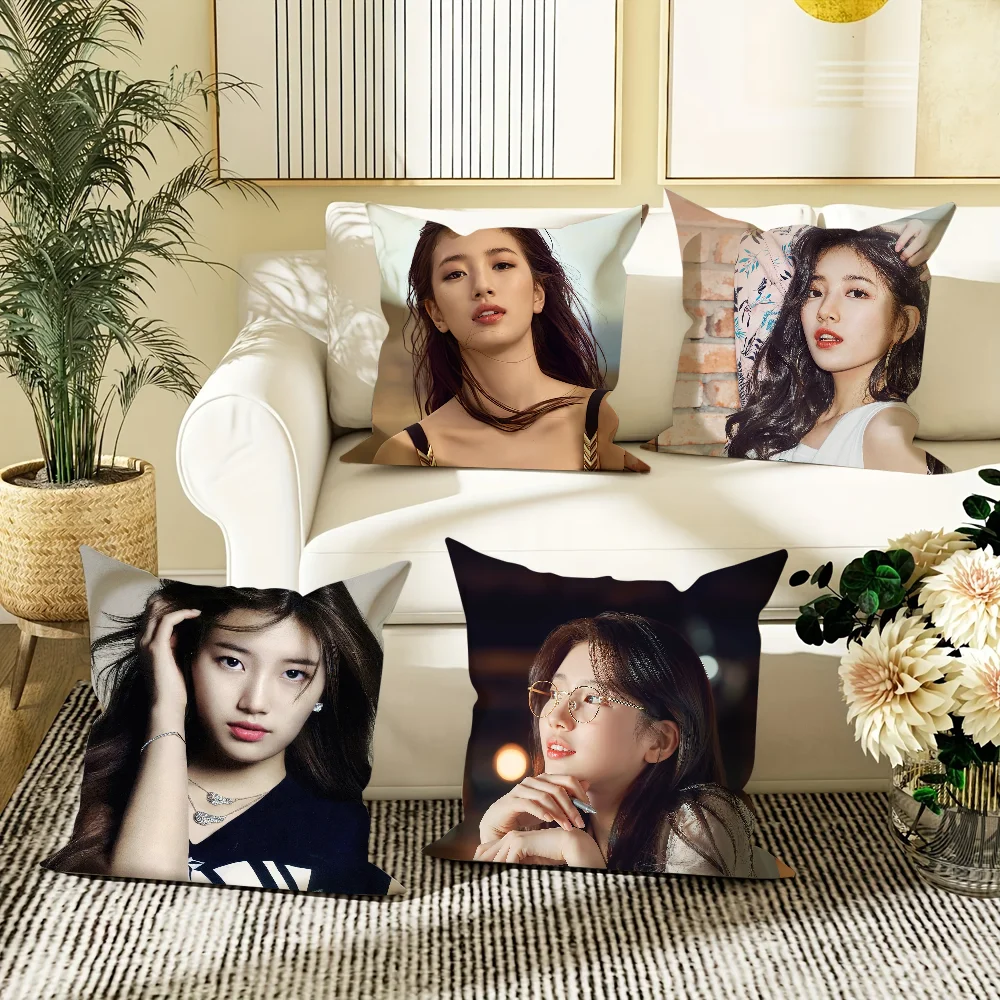 Корейская наволочка Bae Suzy, чехол для квадратной комнаты, дивана с плюшевой милой подушкой для домашнего использования