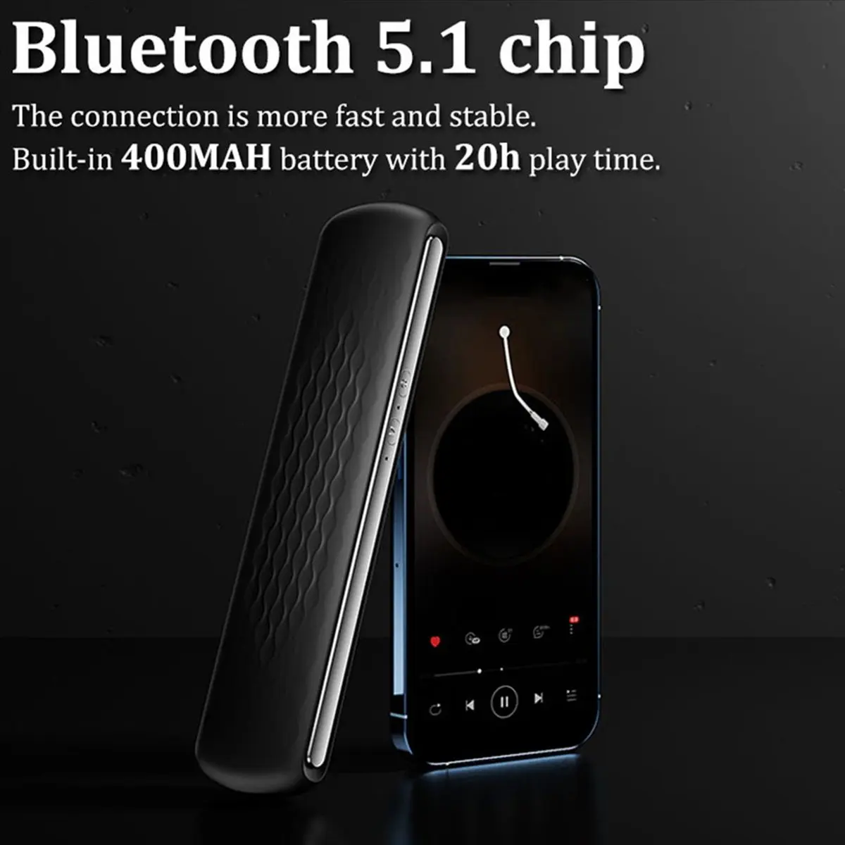 

*AA90P 2-кратный карманный Bluetooth-динамик с костной проводимостью, беспроводная стерео звуковая панель, музыкальная шкатулка, встроенный белый шум, улучшение сна, черный