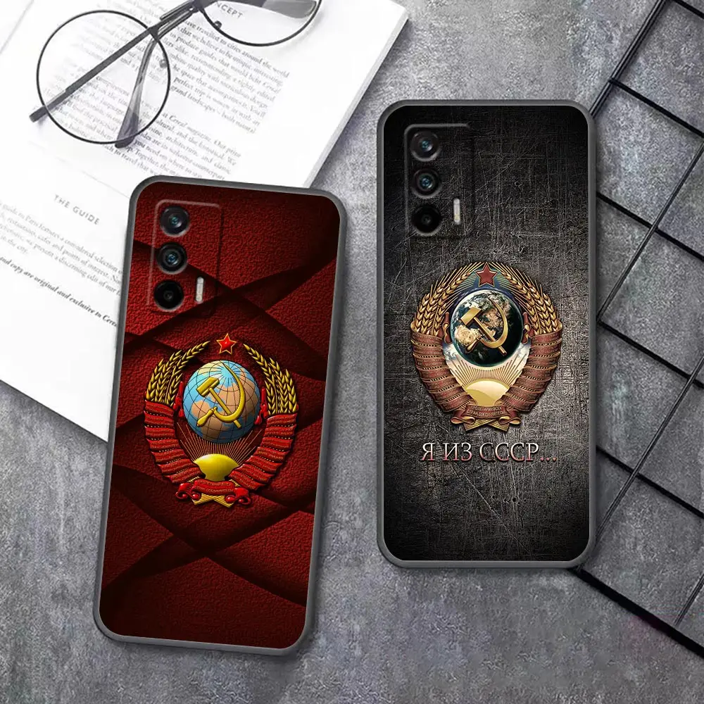 CCCP Two-Headed Eagle Flag Of Russia Case For Realme GT 2 Pro Master Neo2 NARZO 50 50I 50A C35 C33 C31 C30 C30S C21 C15 V25 Case