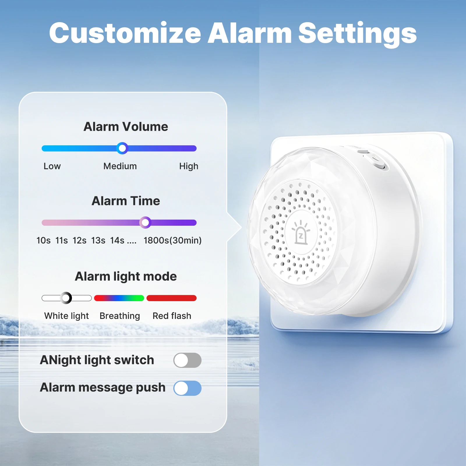 MOES Tuya Zigbee Plug-in Smart-Sirene Alarm RGB-Atemlicht Sprachwarnungen Hohe Lautstärke Kompatibel mit Alexa Google Home Sicherheit – Detail 6