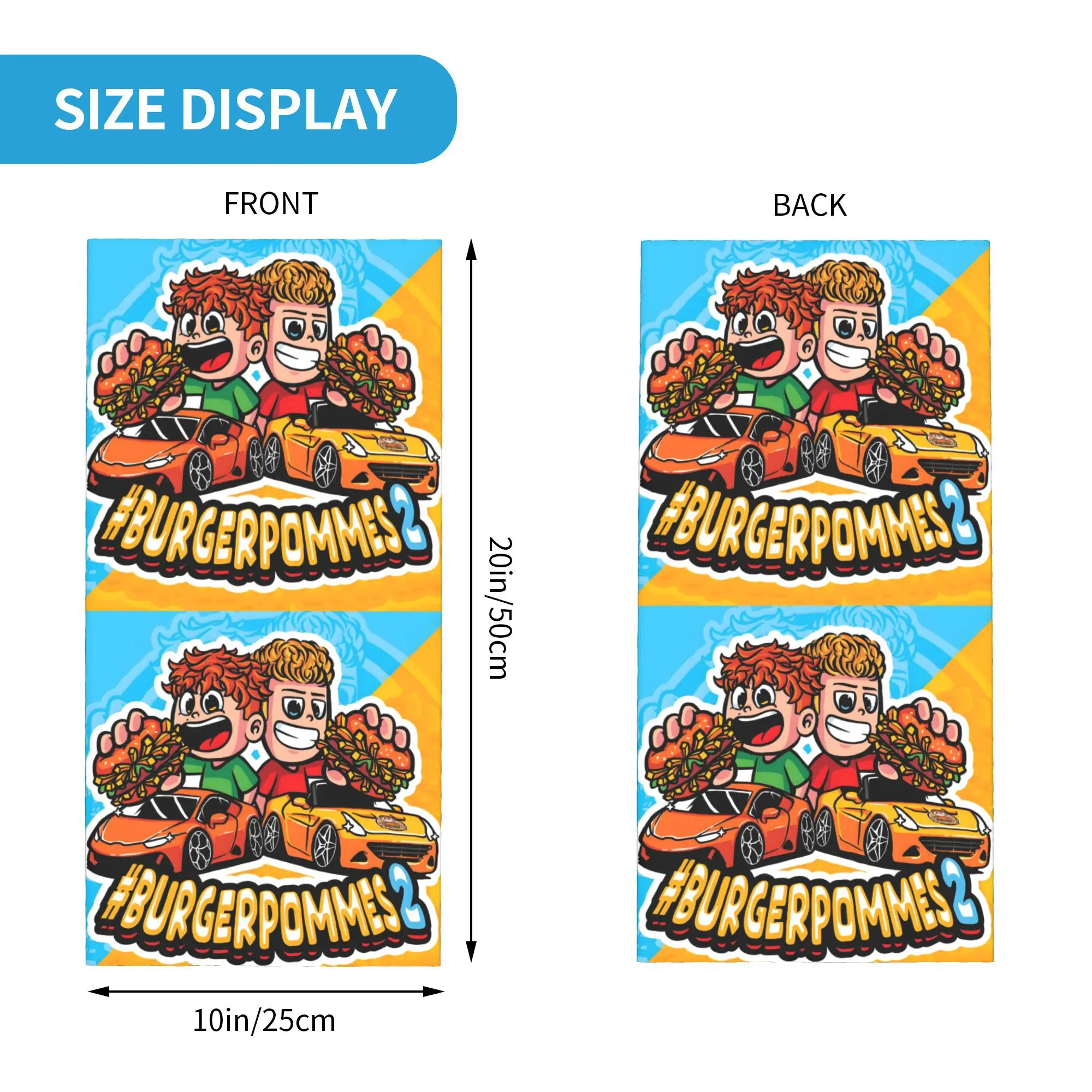 مخصص L-Lukasbses B-Burgerpommes الهيب هوب باندانا الرقبة الجراب للتزلج الجري النساء الرجال التفاف وشاح كلاسيكي     عقال أكثر دفئا