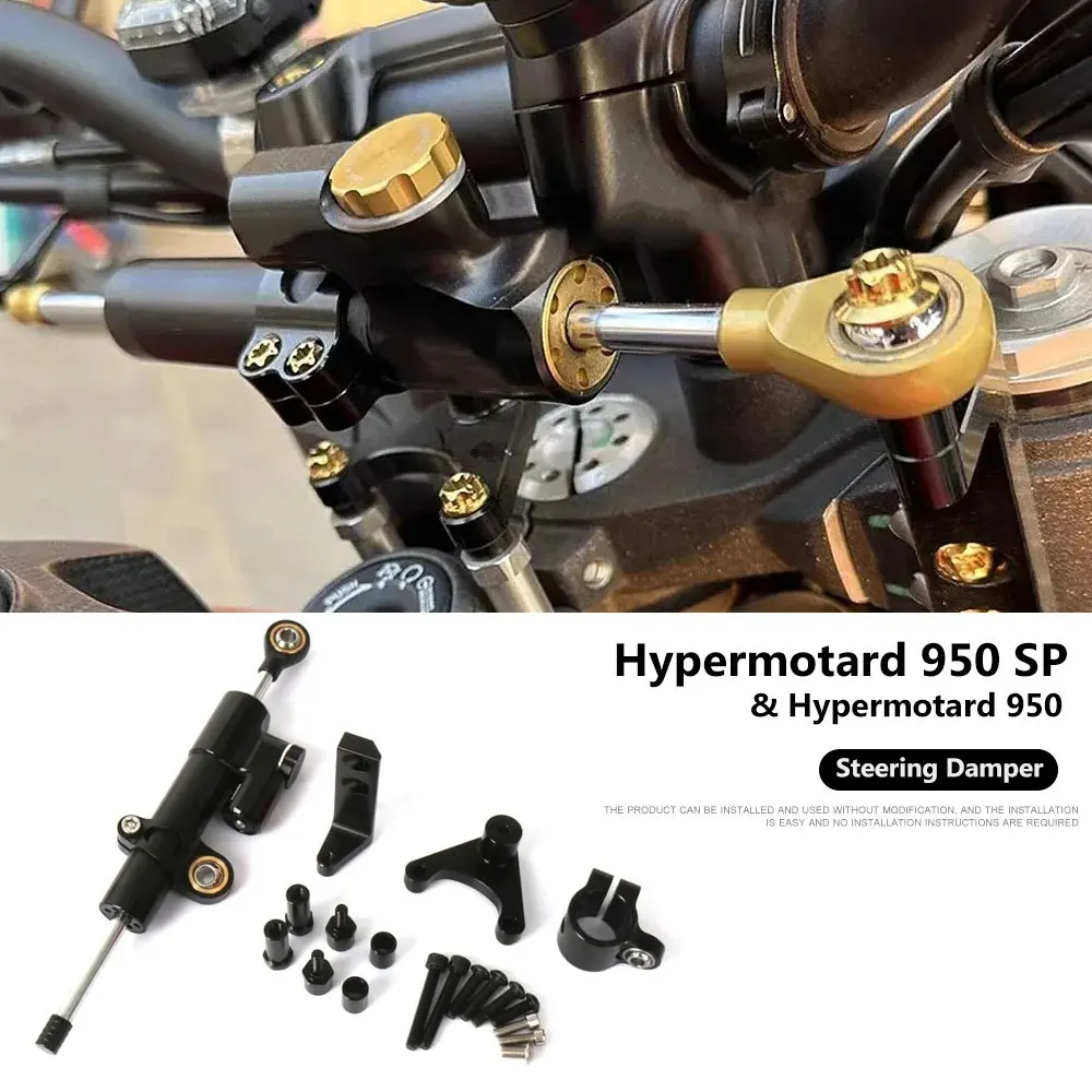 

New Black Red Steering Damper Stabilizer Mount Bracket Support Kit Motorcycle For Ducati Hypermotard 950 SP HYPERMOTARD 950