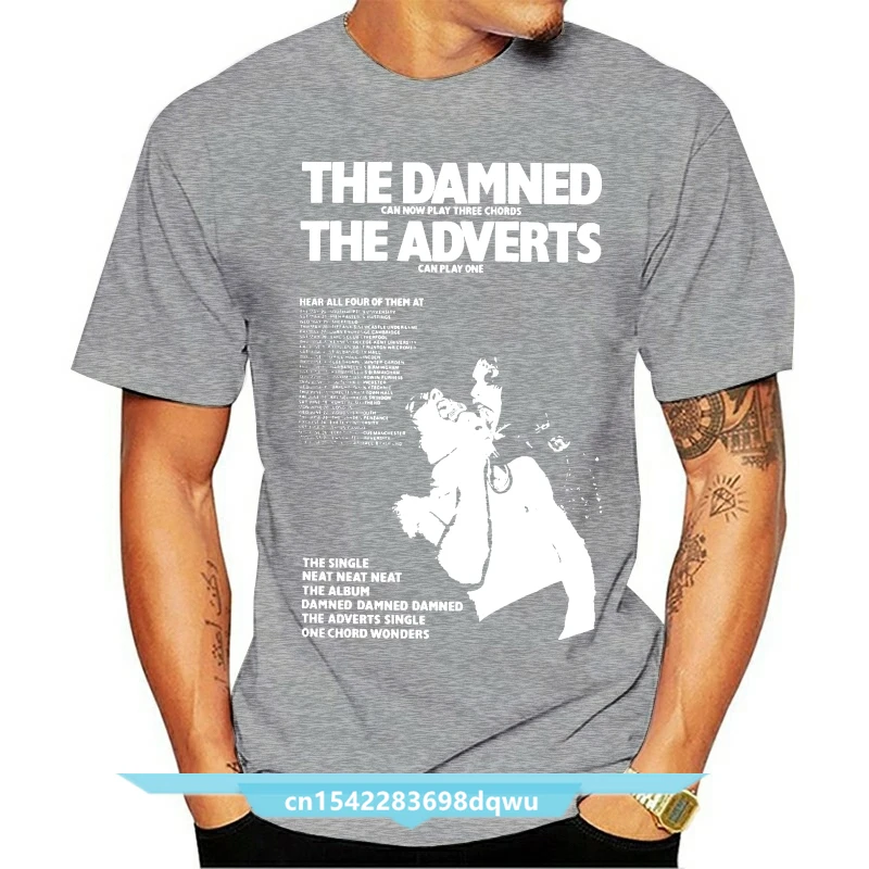

Mens Black T Shirt Damned & The Adverts Gig Guide Poster 1977 Punk Rock S 5Xl 014898