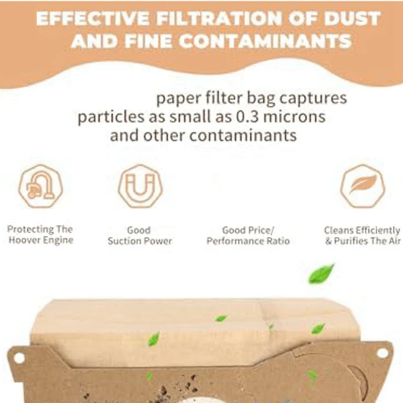 24PCS Paper Bags Bin Bags Vacuum Cleaner 6.904-322.0 Paper Filter Bags For Karcher WD2