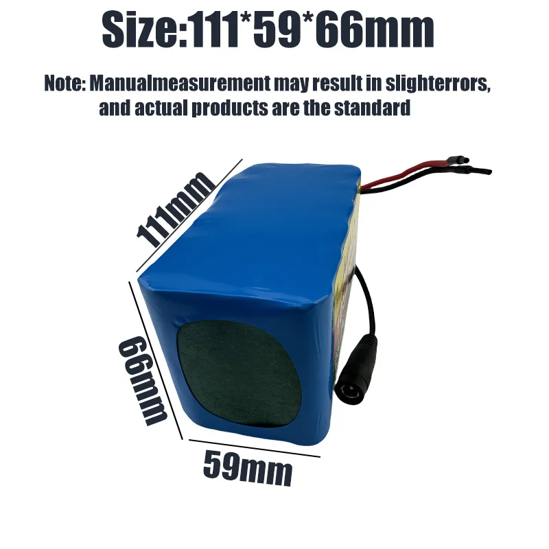 Rechargeable Lithium-ion Battery Pack, Built-in BMS, 25.2V, 2A Charger, 18650, 6S3P, 24V, 10500mAh