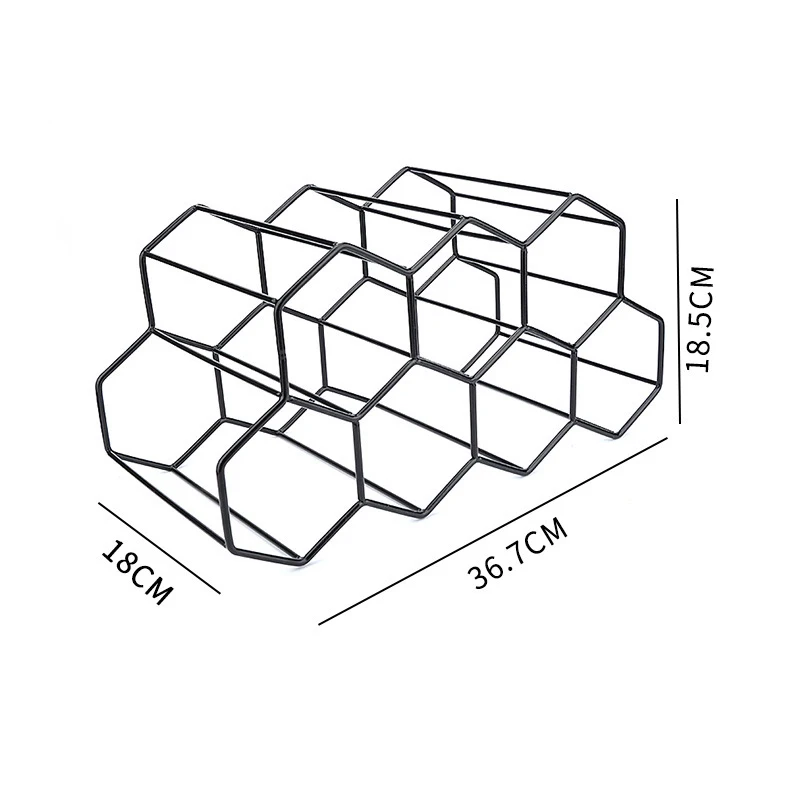 โมเดิร์น Honeycomb ชั้นวางแก้วขวดเก็บไวน์ Beehive โต๊ะชั้นวางแก้วหกเหลี่ยม9ขวดที่วางไวน์จอแสดงผล